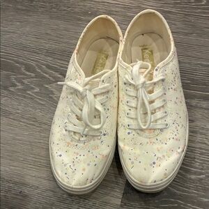 Keds Soft White Sneakers with Colorful Speckles.  B10